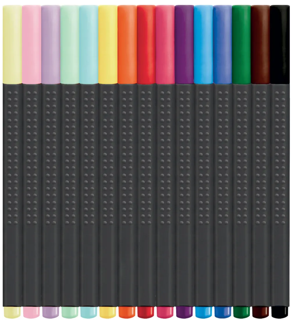 Faber-Castell Tuscher Og Farver>Tuscher - Grip Finepen - 15 stk. - Multi/Pastel