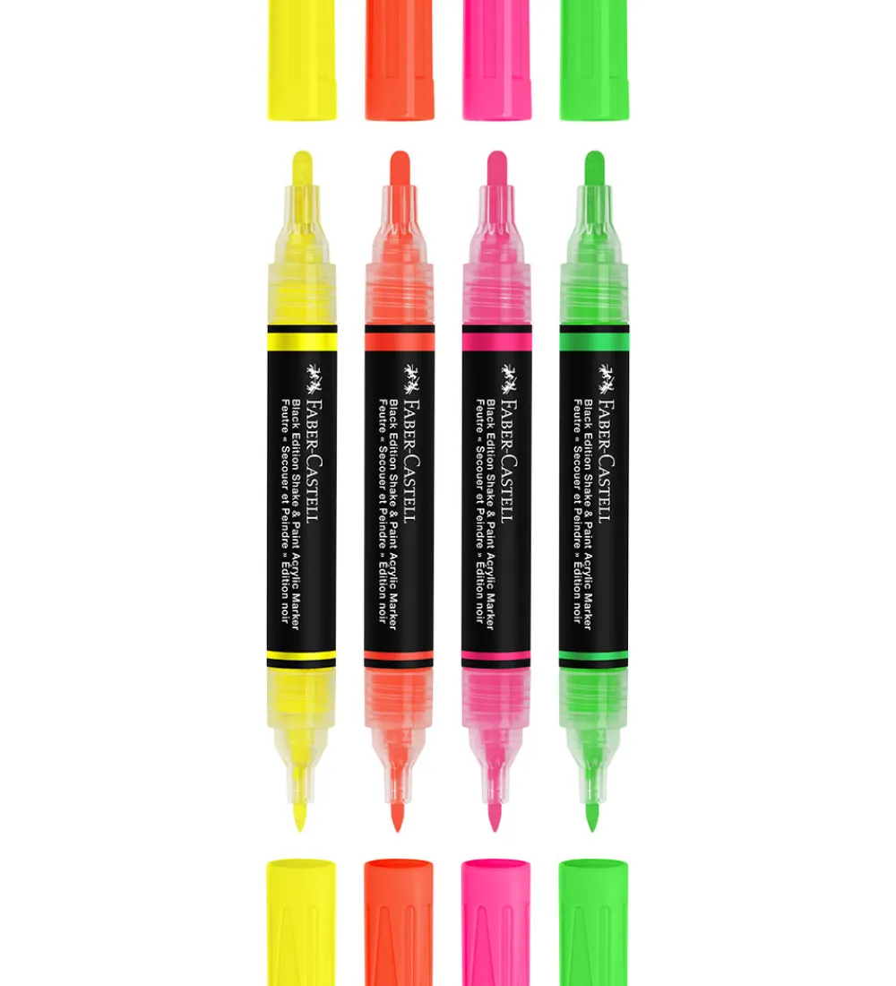 Faber-Castell Kreativ Leg|Tuscher Og Farver>Tuscher - Shake & Paint Akryl - 4 Stk. - Neon