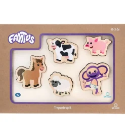 Fantorangen & Fantus Puslespil>Puslespil - Træ - 5 Brikker - Bondegårdsdyr