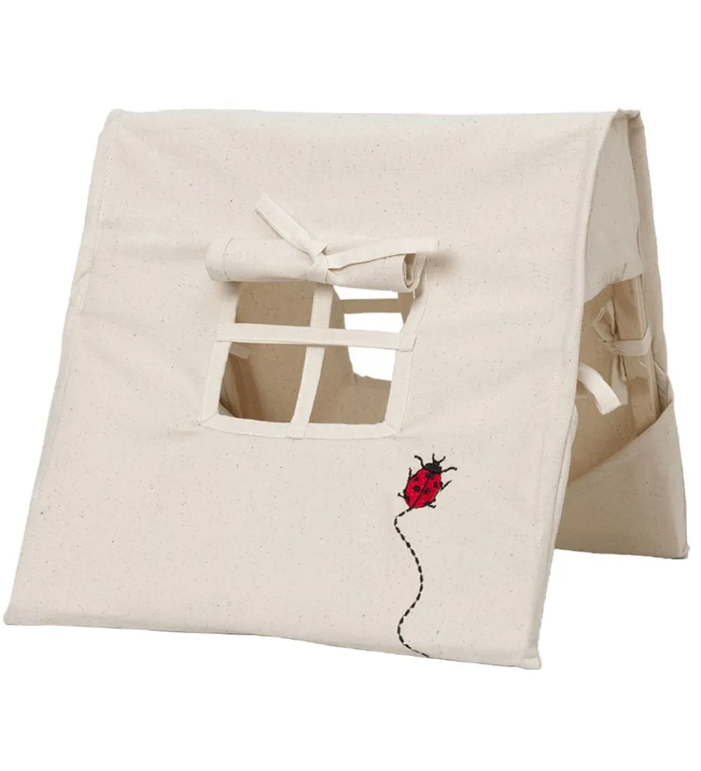 Ferm Living Legetelte>Legetelt - 30x30 cm - Natur m. Mariehøne