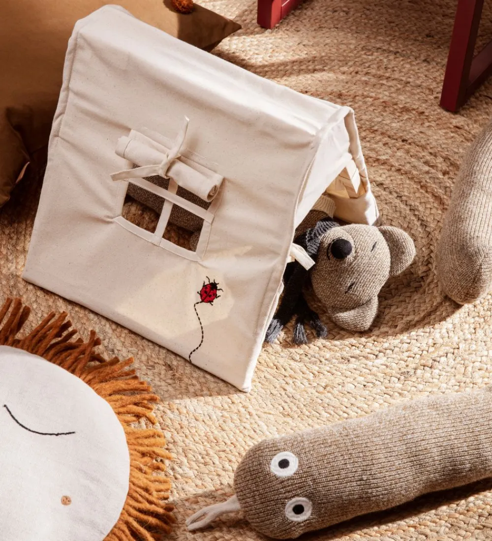 Ferm Living Legetelte>Legetelt - 30x30 cm - Natur m. Mariehøne