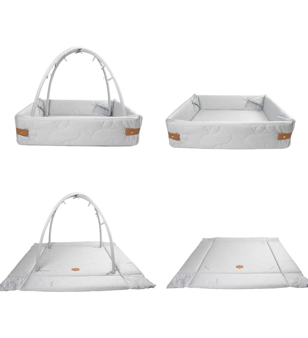 Filibabba Babylegetøj|Aktivitetsstativer>Aktivitetsnest - Soft Quilt - Pearl Blue