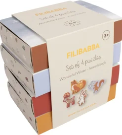 Filibabba Puslespil>Puslespil - Sæt m. 4 Puslespil - Wonderful Winter - Sk