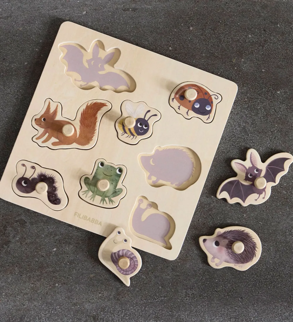 Filibabba Puslespil>Puslespil - Træ - 8 Brikker - Skovens Dyr