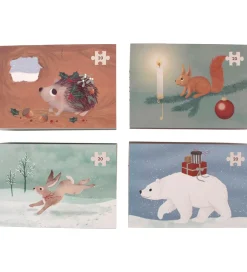 Filibabba Puslespil>Puslespil-Sæt - 4x20 Brikker - Wonderful Winterland