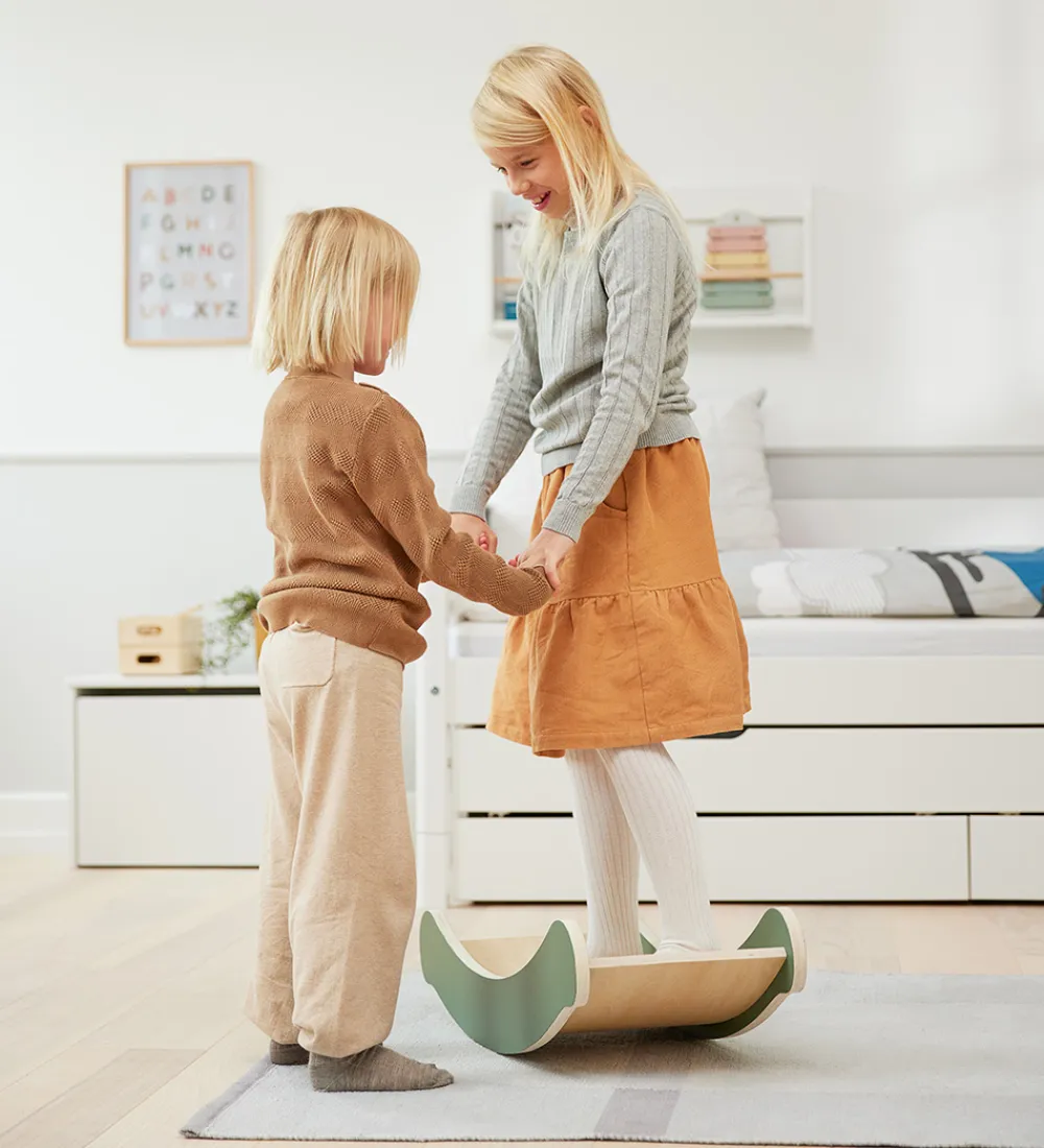 Flexa Motorisk Legetøj|Aktivitetslegetøj>Balancebræt - Mini - Play - 68,7x31,1x18,3 cm - Deep green