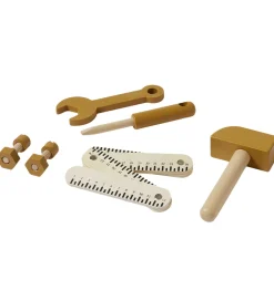 Flexa Udeleg Og Udendørs Legetøj|Rolleleg>Play Værktøjssæt - 8 stk - Mustard/Naturalwood