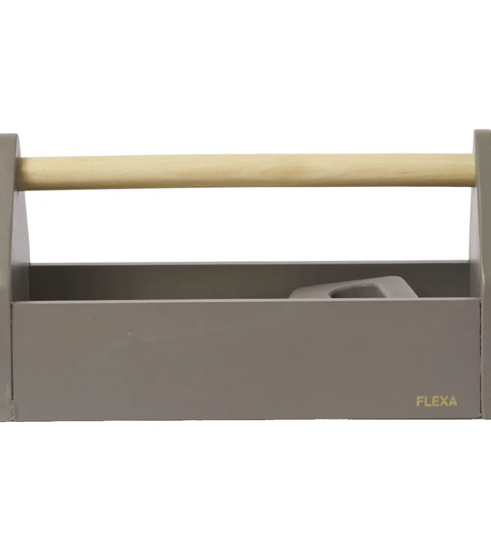 Flexa Udeleg Og Udendørs Legetøj|Rolleleg>Værktøjskasse - Træ - Play - 4 Dele - Dusty Brown/Birch Pl