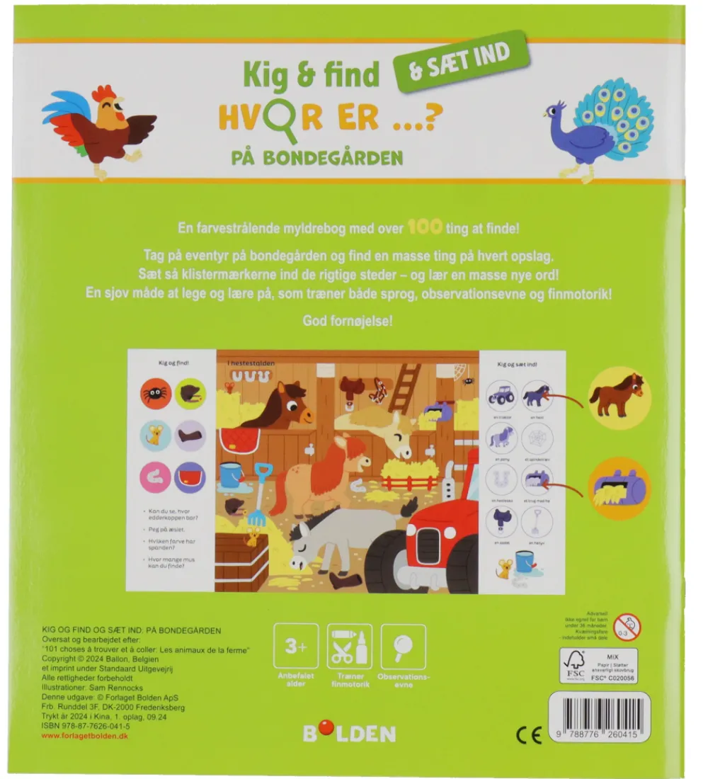 Forlaget Bolden Bøger>Bog - Kig og find og sæt ind : Hvor er på bondeg
