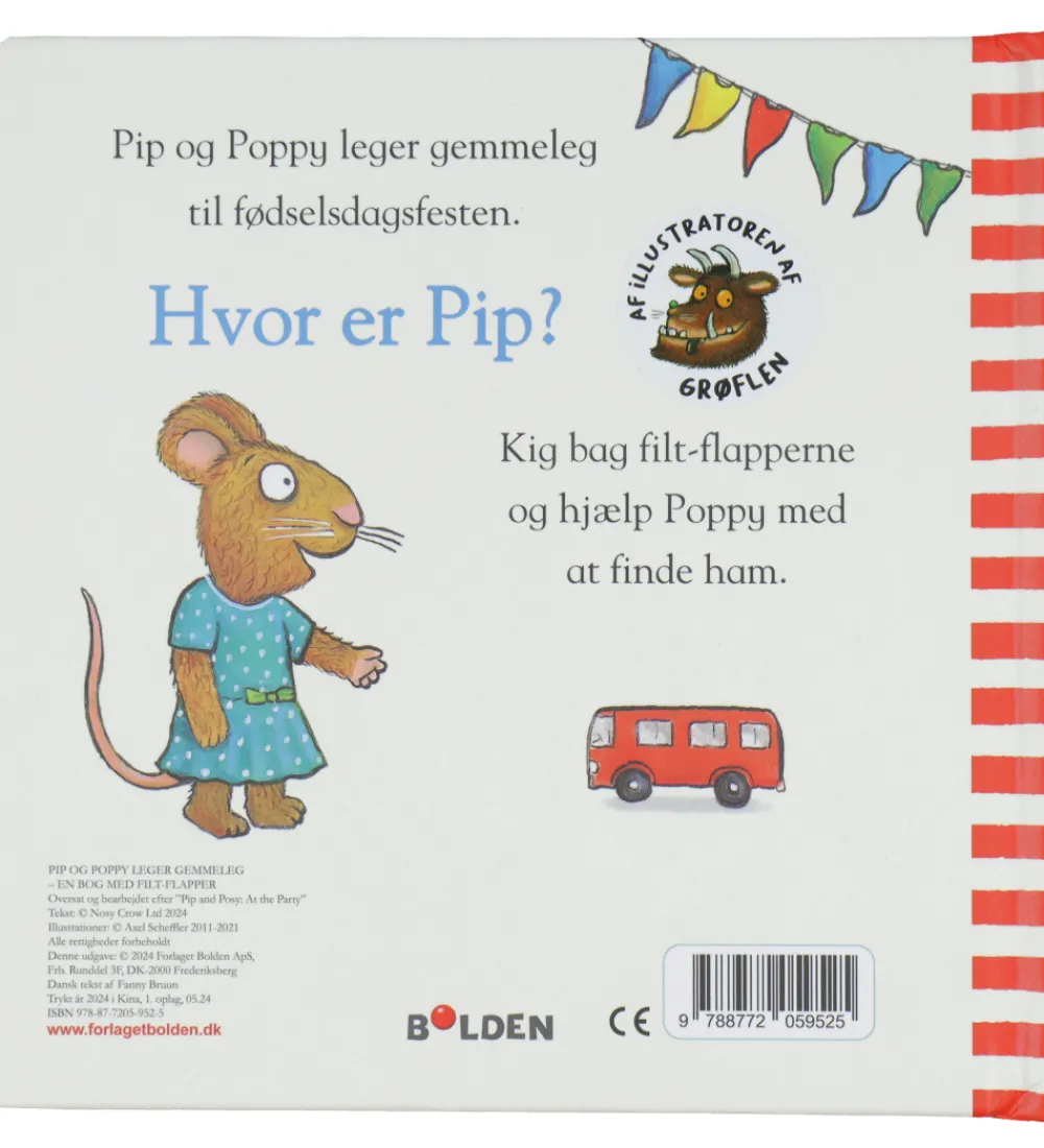 Forlaget Bolden Bøger>Bog m. Flapper - Pip og Poppy: Leger Gemmeleg