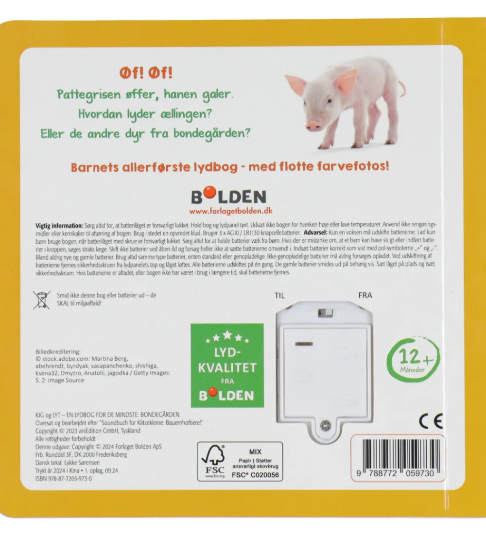Forlaget Bolden Bøger>Bog m. Lyd - Kig Og Lyt - Bondegården