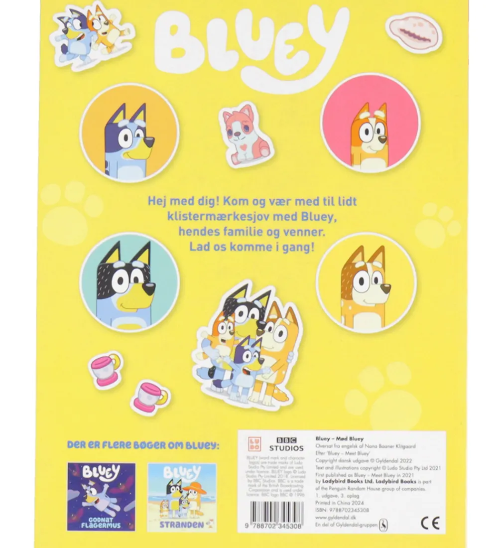 Forlaget Gyldendal Kreativ Leg|Bøger>Klistermærkebog - Bluey - Mød Bluey