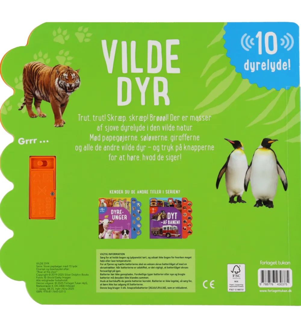 Forlaget Tukan Bøger>Bog m. Lyd - Vilde Dyr - DA