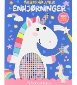 Forlaget Tukan Malebog|Kreativ Leg>Malebog m. Juveler - Enhjørning - DA