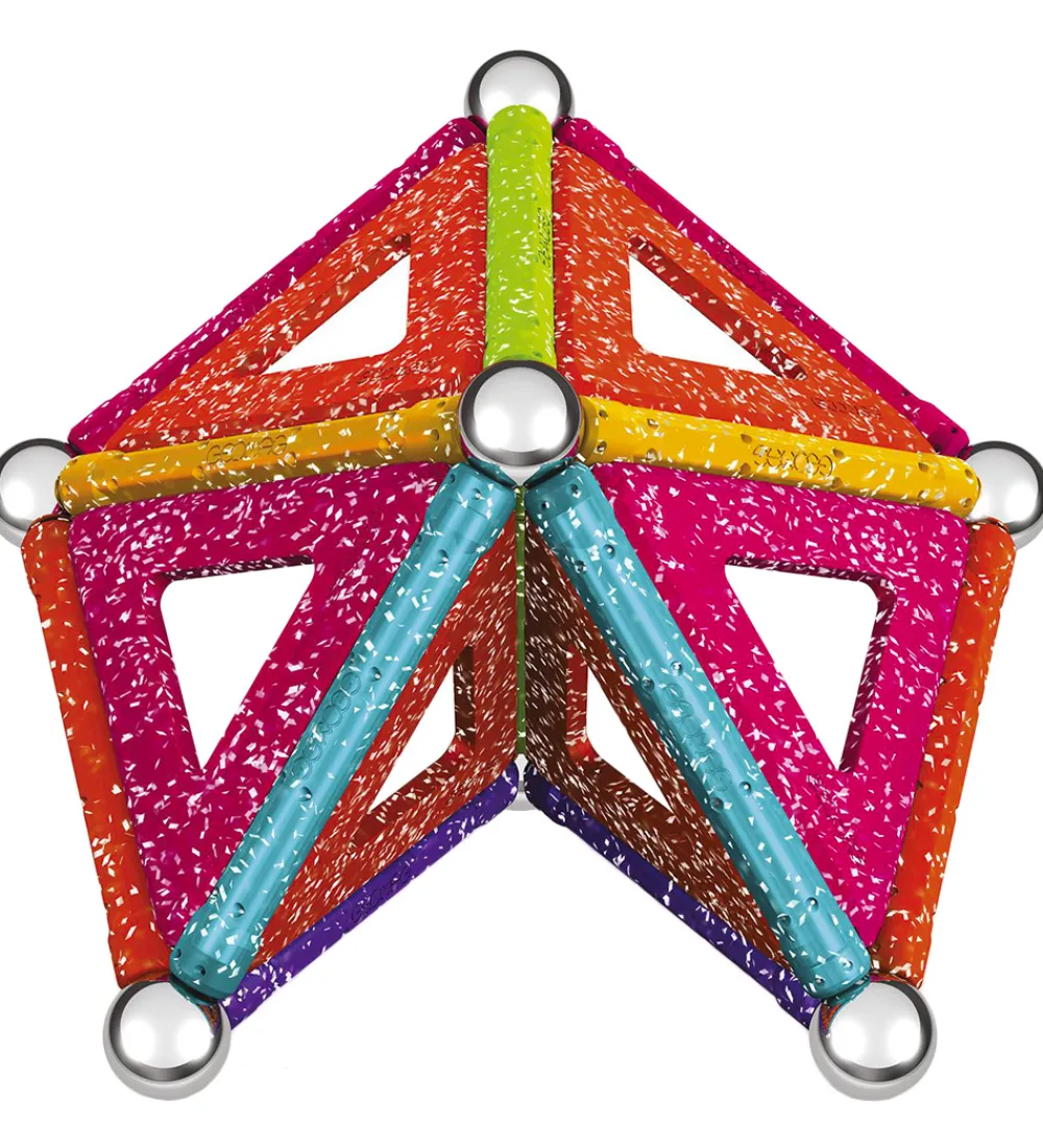 Geomag Magnetlegetøj>Magnetsæt - Glitter Panels Recycled - 35 Dele