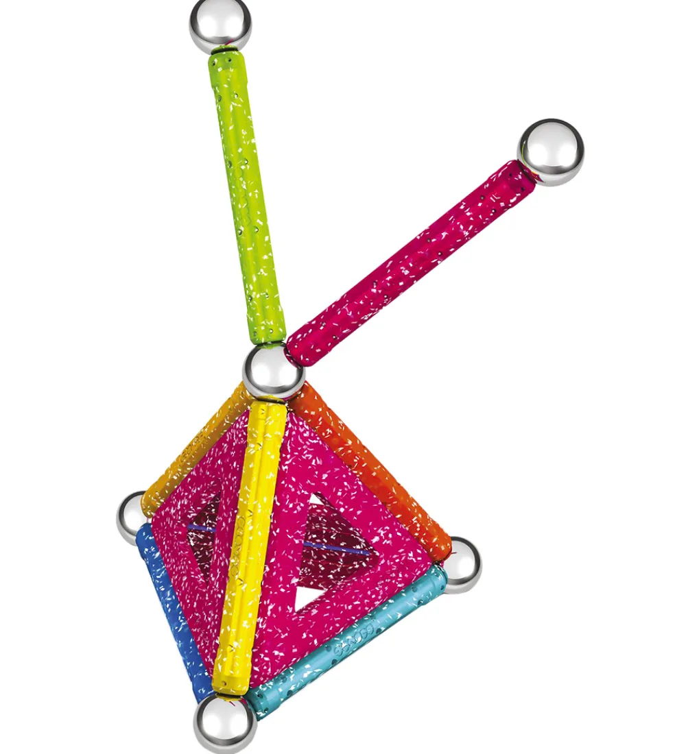 Geomag Magnetlegetøj>Magnetsæt - Glitter Panels Recycled - 22 Dele