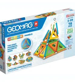 Geomag Byg Og Klodser|Magnetlegetøj>Magnetsæt - Supercolor Panels Recycled - 78 Dele
