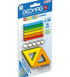 Geomag Byg Og Klodser|Magnetlegetøj>Magnetsæt - Supercolor Panels Recycled - 15 Dele