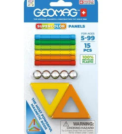 Geomag Byg Og Klodser|Magnetlegetøj>Magnetsæt - Supercolor Panels Recycled - 15 Dele