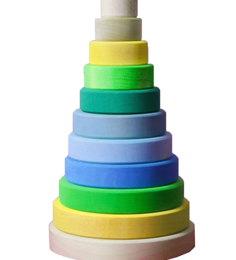 Grimms Trælegetøj|Stablelegetøj>Stabletårn - Træ - Stor - Neongrøn