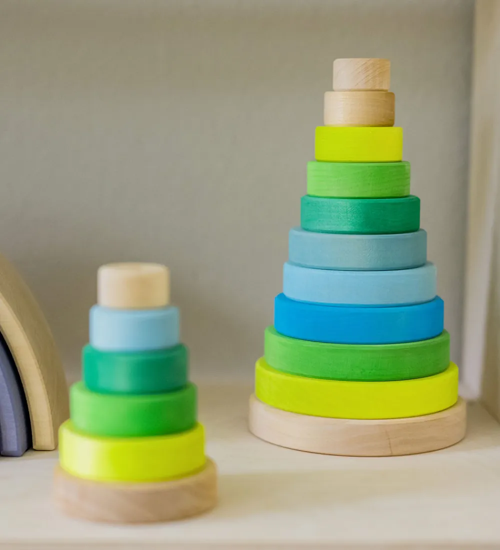 Grimms Trælegetøj|Stablelegetøj>Stabletårn - Træ - Stor - Neongrøn