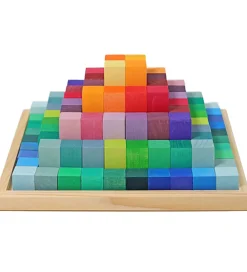 Grimms Konstruktionslegetøj|Byg Og Klodser>Træklodser - Small Stepped Pyramid - Multifarvet