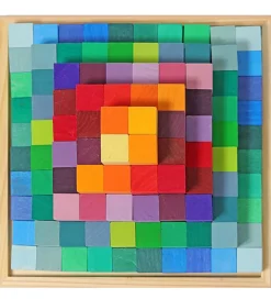 Grimms Konstruktionslegetøj|Byg Og Klodser>Træklodser - Small Stepped Pyramid - Multifarvet