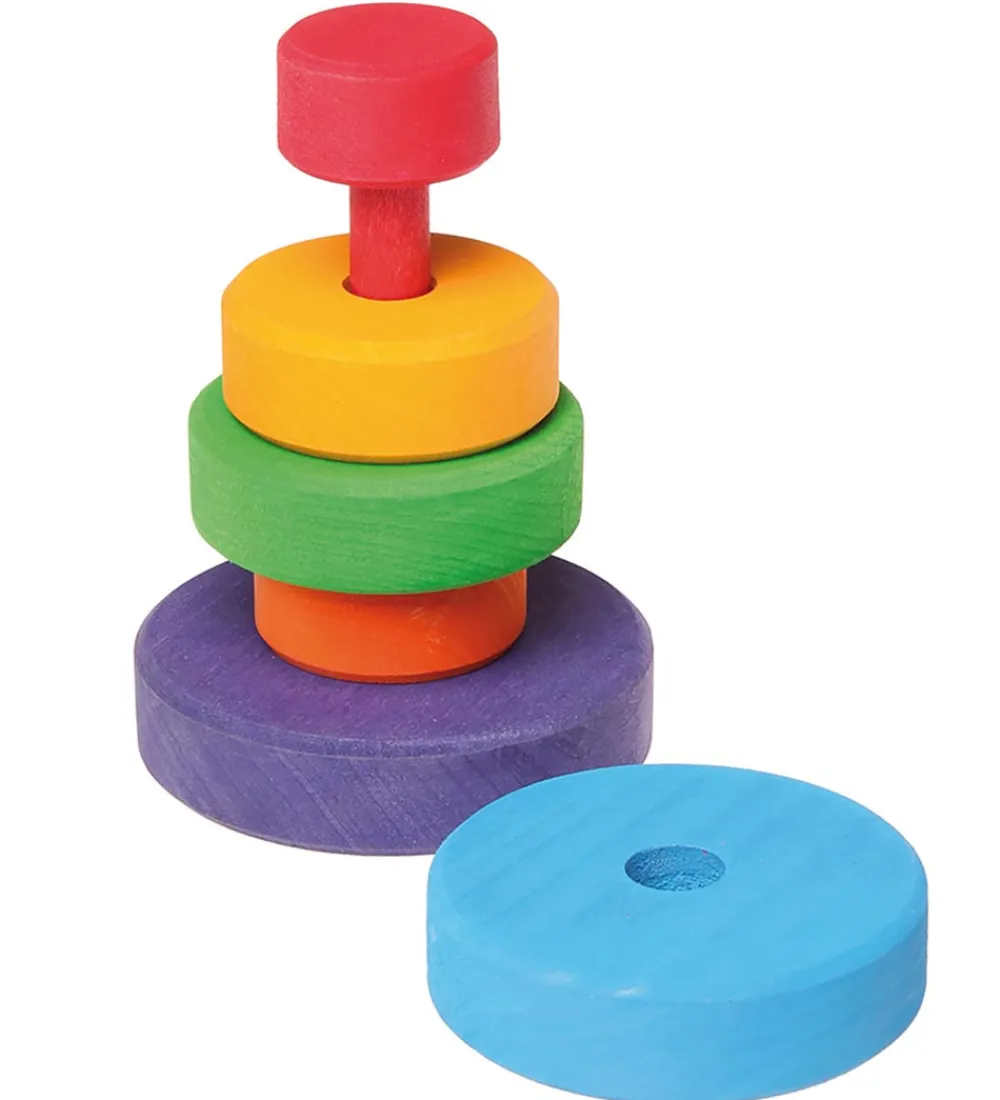 Grimms Stablelegetøj>Trælegetøj - Stabletårn - Lille - 6 Dele - Multifarvet