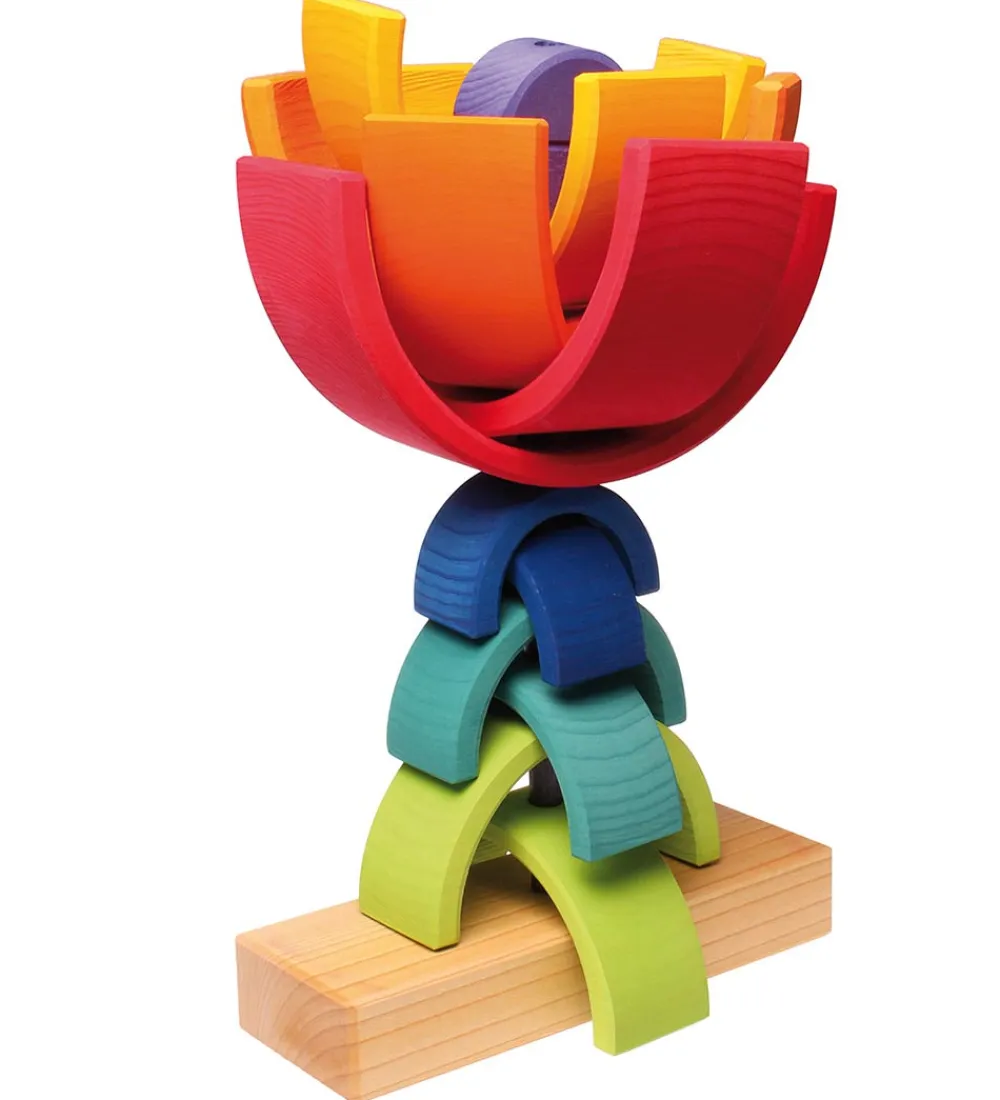 Grimms Stablelegetøj>Trælegetøj - Stabletårn - Dobbelt Regnbue - Multifarvet