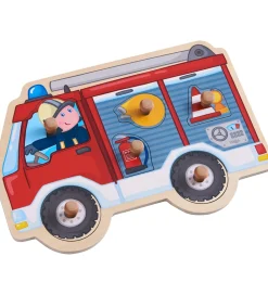 HABA Puslespil>Puslespil - 6 Brikker - Træ - Brandbil