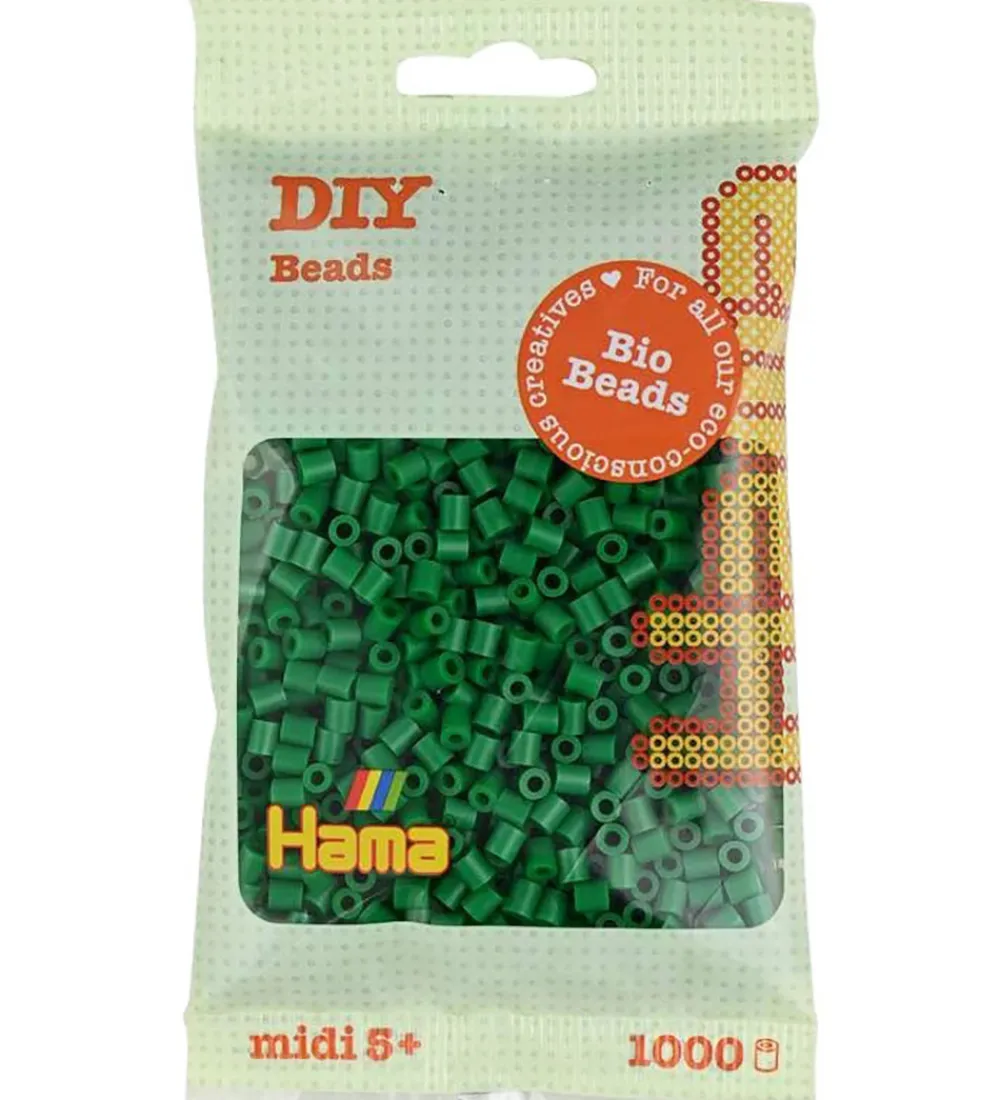 Hama Perler>Bio Midi Perler - 1000 stk. - 10 Grøn