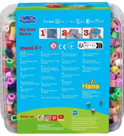 Hama Kreativ Leg|Perler>Maxi Perler - Gurli Gris + Lillesøster Evie - 900 Stk.