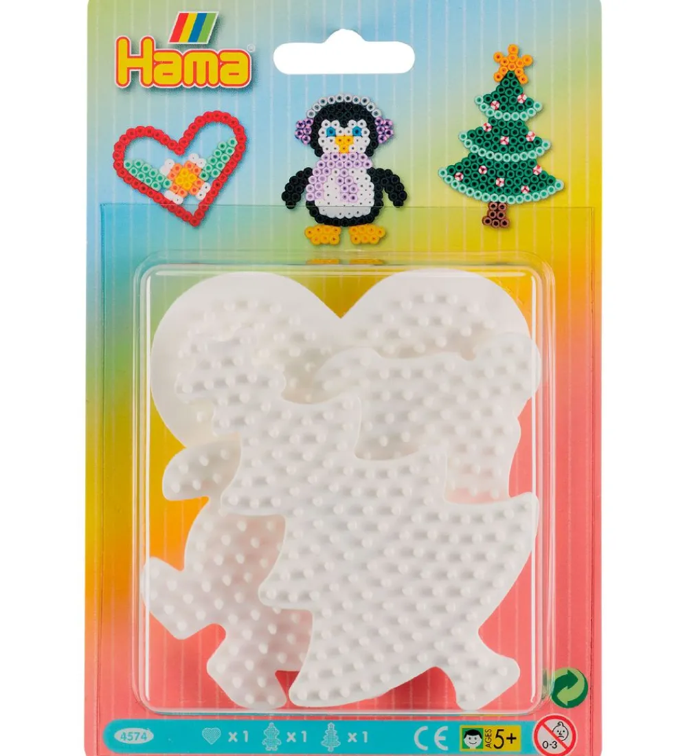 Hama Perler>Midi Perleplader - 3 stk. - Juletræ/Nisse/Hjerte
