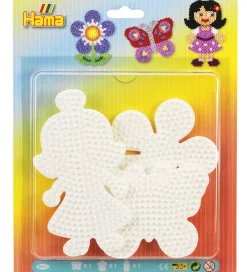 Hama Perler>Midi Perleplader - 3 stk - Blomst/Sommerfugl/Pige
