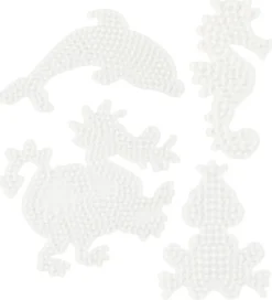 Hama Perler>Midi Perleplader - 4 stk - Delfin/Søhest/Frø/Drage