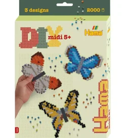 Hama Perler>Midi Perler - 2000 stk. - DIY Ophæng - Sommerfugle
