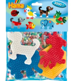 Hama Perler>Midi Perlesæt - 3000 stk. + 4 Plader - Multifarvet