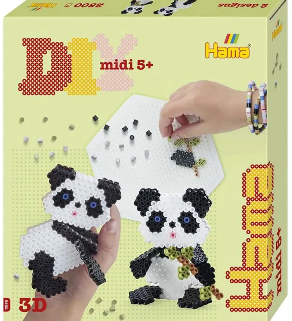 Hama Perler>Midi Perlesæt - 3D - 2500 stk - Panda
