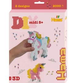 Hama Perler>Midi Perlesæt - 3D - 2000 stk. - Enhjørninger