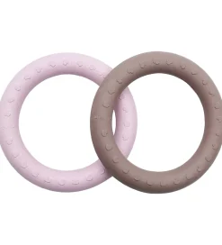 Hevea Bideringe|Babylegetøj>Bideringe - 2-pak - Powder Pink & Tan Beige