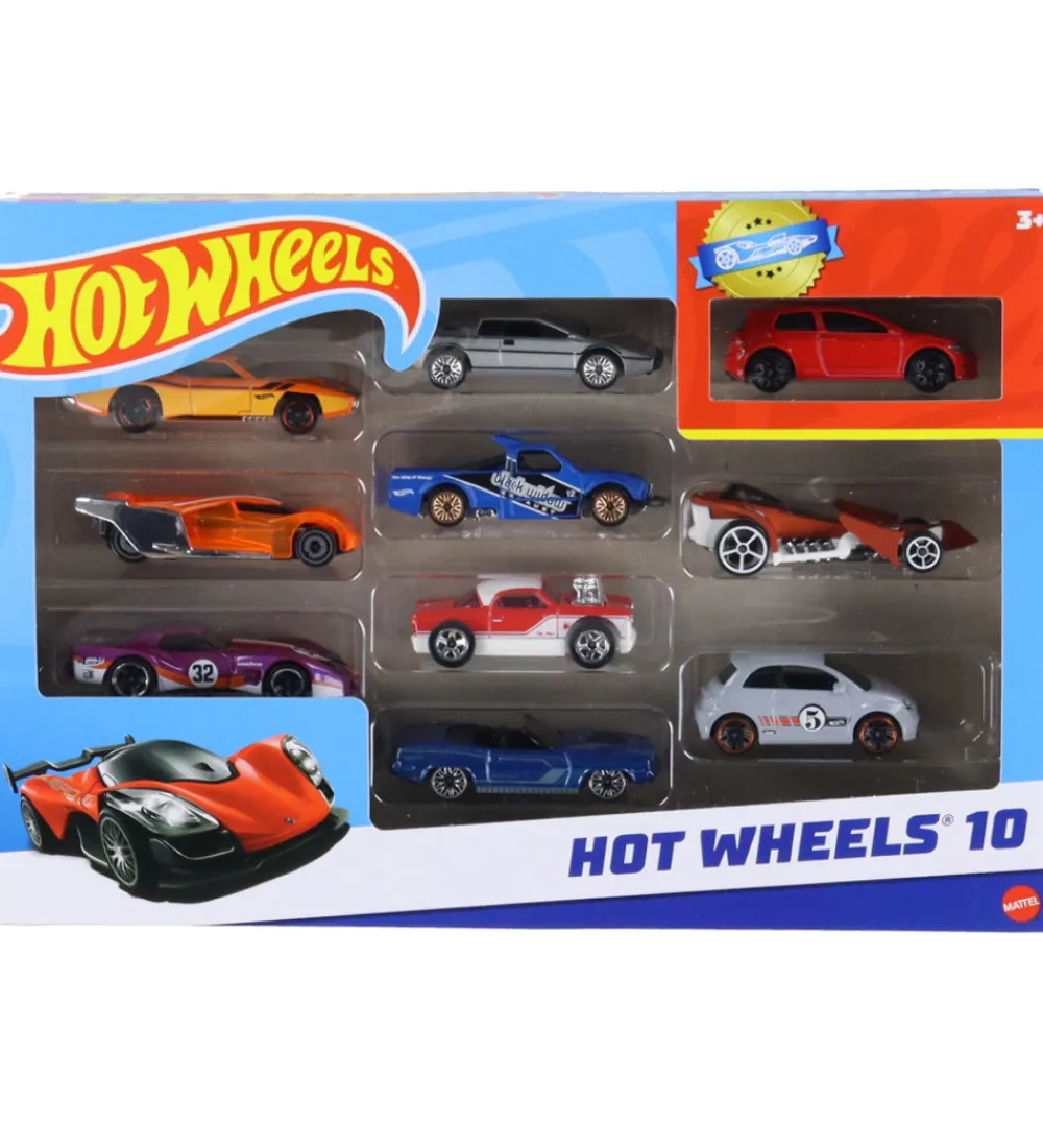 Hot Wheels Biler, Tog Og Køretøjer>Biler - 10-pak - Assorteret
