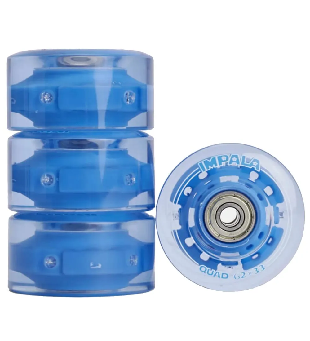 Impala Rulleskøjter>Hjul - 4-pak - 62 mm - Blå m. Lys