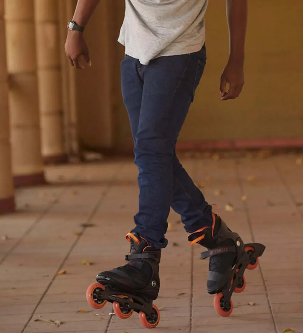 K2 Rulleskøjter>Rulleskøjter - Trio LT 100 M - Sort/Orange - Inliner