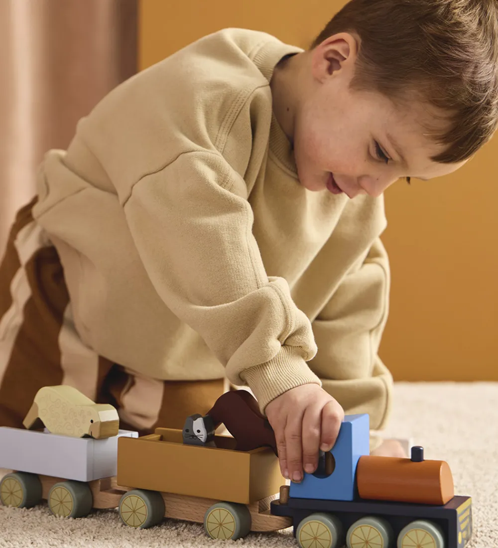 Kids Concept Biler, Tog Og Køretøjer>Tog m. Dyr - 40 cm - Træ