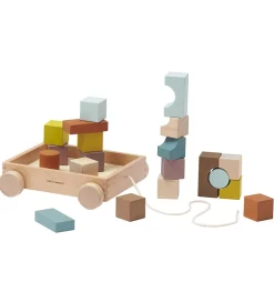 Kids Concept Trælegetøj|Aktivitetslegetøj>Trækvogn m. Stableklodser - Neo - Multi