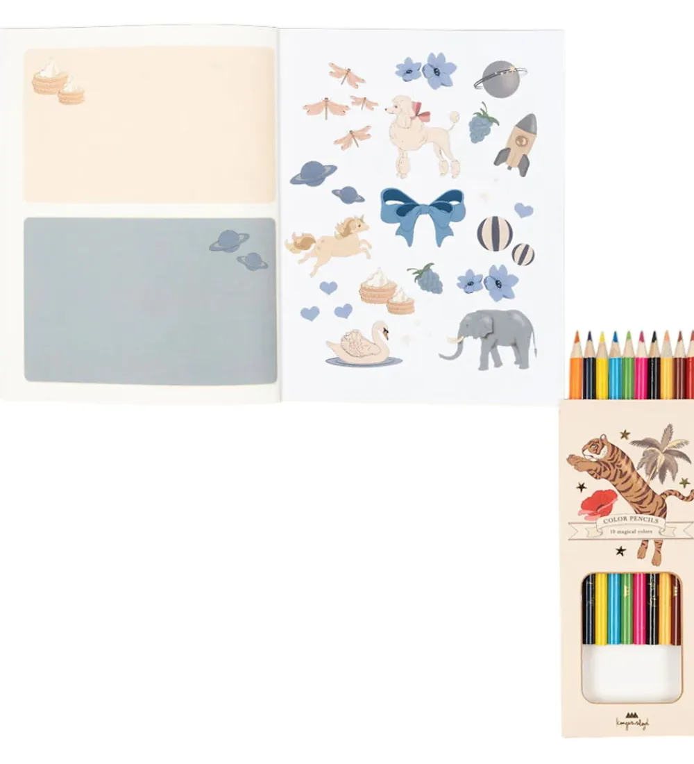 Konges Sløjd Kreativ Leg|Bøger>Aktivitetsbog m. Farveblyanter - Multi