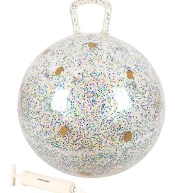 Konges Sløjd Tumledyr|Bolde>Hoppebold m. Håndtag - Glitter - Lemon - 50 cm