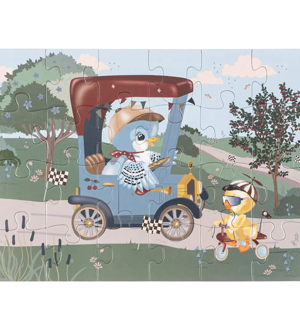 Konges Sløjd Puslespil>Puslespil - 24 Brikker - Car Birdie