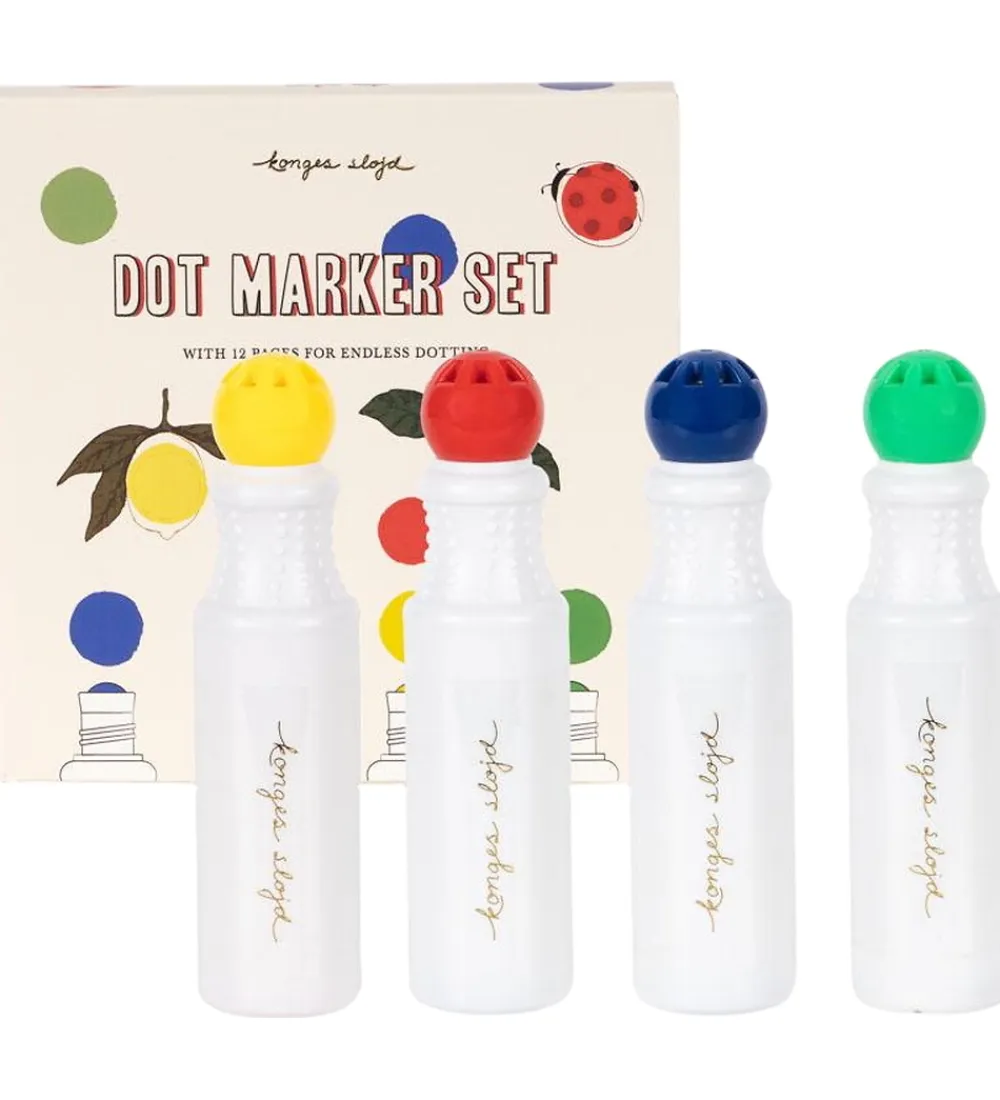 Konges Sløjd Kreativ Leg|Kreasæt>Tuscher m. Tegneark - Dot Marker - Multi