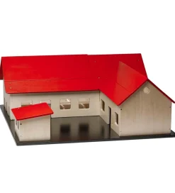 Krea Trælegetøj>Bondegård - Træ - 60x60 cm - Natur/Rød